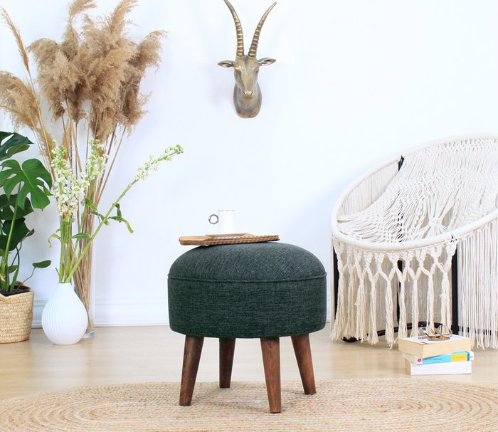 Atelier Del Sofa Puf Gris y Verde